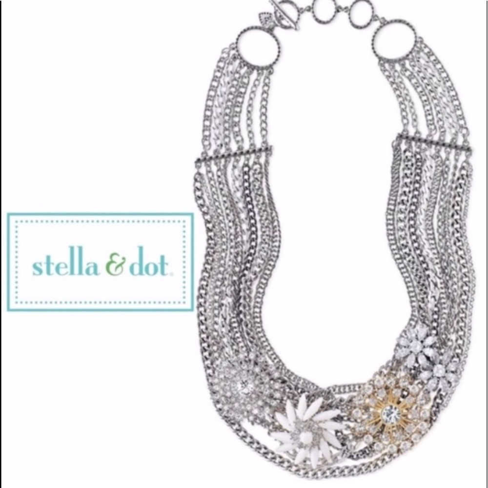 Stella & Dot | Multi Chain Metropolitan Crystal Jeweled NEW Statement Ne… - Picture 4 of 11